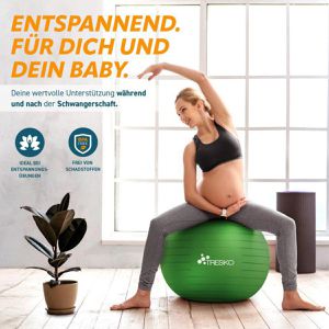 Produktbild für Gymnastikball Tresko Anti-Burst, mit Luftpumpe