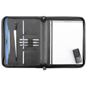 Schreibmappe Alassio 30013, Milano, schwarz, Echt Leder