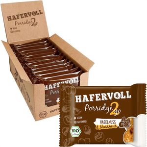 Produktbild für Müsliriegel Hafervoll Porridge2Go Haselnuss, BIO