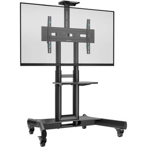 Produktbild für TV-Ständer Onkron TS1551-B, Ablage &amp; Rollen, schwarz, Metall