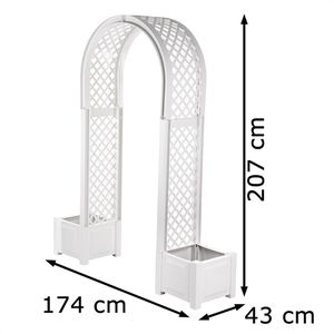Produktbild für Rosenbogen KHW Czardas 37601, weiß, mit Pflanzkasten