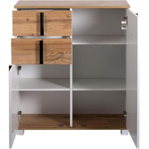 Produktbild für Badschrank Schildmeyer Luca 135872, mit 4 Füßen, weiß / eiche