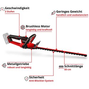 Produktbild für Heckenschere Einhell-Professional GP-CH 18/50 Li BL-Solo, Akku