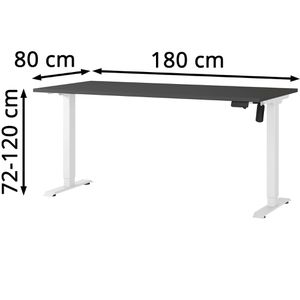 Produktbild für Schreibtisch Germania Profi 3.0, 8025-569, graphit / weiß