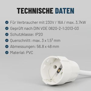 Produktbild für Schutzkontakt-Kupplung Greate 503020, weiß