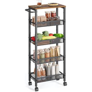 Nischenregal Songmics LRC035B01 schwarz mit Rollen