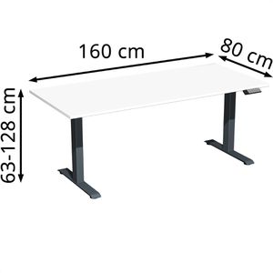 Produktbild für Schreibtisch Geramöbel Elevate Plus, weiß / anthrazit