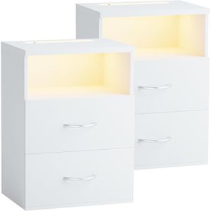 Nachttisch CASARIA Jamie, 109674, weiß, 2er Set