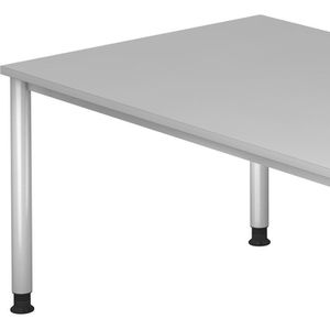 Produktbild für Schreibtisch Hammerbacher H-Serie, lichtgrau / silber