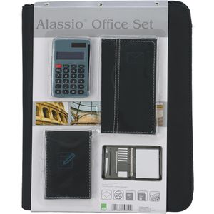 Produktbild für Schreibmappe Alassio 30060, Office Set, schwarz, Kunstleder