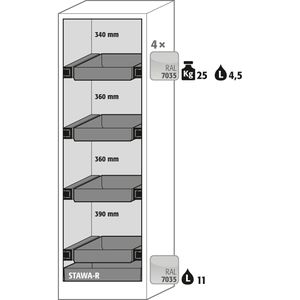 Produktbild für Gefahrstoffschrank asecos Q-Classic 90, 33419, mit 4 Auszügen