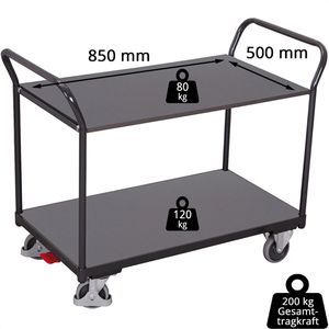 Produktbild für Tischwagen VARIOfit sw-500.502/AG, Metall &amp; Holz