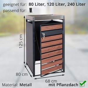 Produktbild für Mülltonnenbox Mendler HWC-J81, Metall