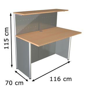 Produktbild für Empfangstheke Kerkmann Genua 3995, silber / buche