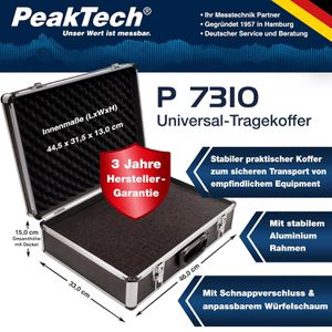 Produktbild für Transportkoffer PeakTech P 7310, abschließbar, aus Aluminium