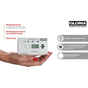 Gloria CO-Melder KO10D, EN 50291, 10 Jahre, Display – Böttcher AG