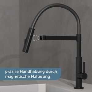 Produktbild für Küchenarmatur Schütte Miami, schwarz matt