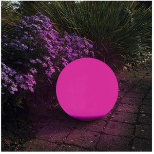 Produktbild für Wegeleuchte Heitronic Globo RGB, weiß, mit Solar
