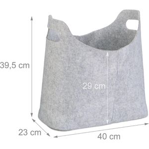Produktbild für Kaminholztasche Relaxdays 10021972, grau