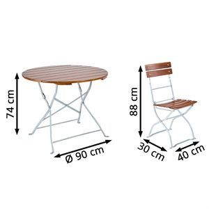 Produktbild für Bistrotisch RUKU1952 TRU90S4NU, wetterfest, eckig, 5-teilig