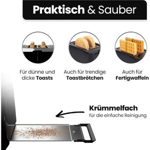 Produktbild für Toaster Clatronic TA 3801, mit 7 Röststufen &amp; Auftaufunktion