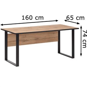 Produktbild für Schreibtisch Möbelpartner Serie 2000, eiche / schwarz