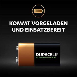 Produktbild für Akku Duracell Rechargeable, 9 V, 170 mAh