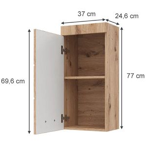 Produktbild für Bad-Hängeschrank Vicco Luna, eiche wotan