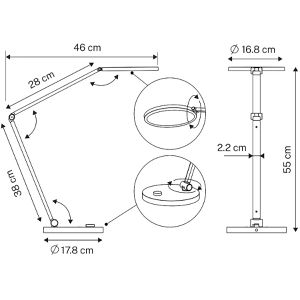 Produktbild für Schreibtischlampe Unilux Omega, weiß, LED, dimmbar