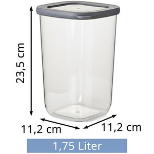 Produktbild für Vorratsdose uandu grau, aus Kunststoff