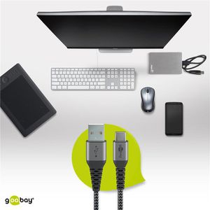 Produktbild für Ladekabel Goobay 49295, grau, 0,5m