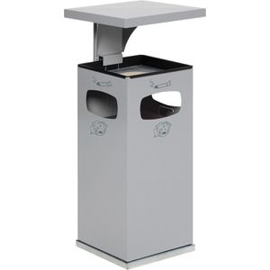 Aschenbecher VAR B32, 12192, silber, Outdoor, mit Dach