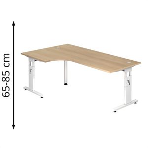 Produktbild für Schreibtisch Hammerbacher O-Serie, eiche / weiß