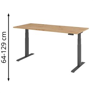 Schreibtisch Hammerbacher XDKB 19, asteiche / graphit