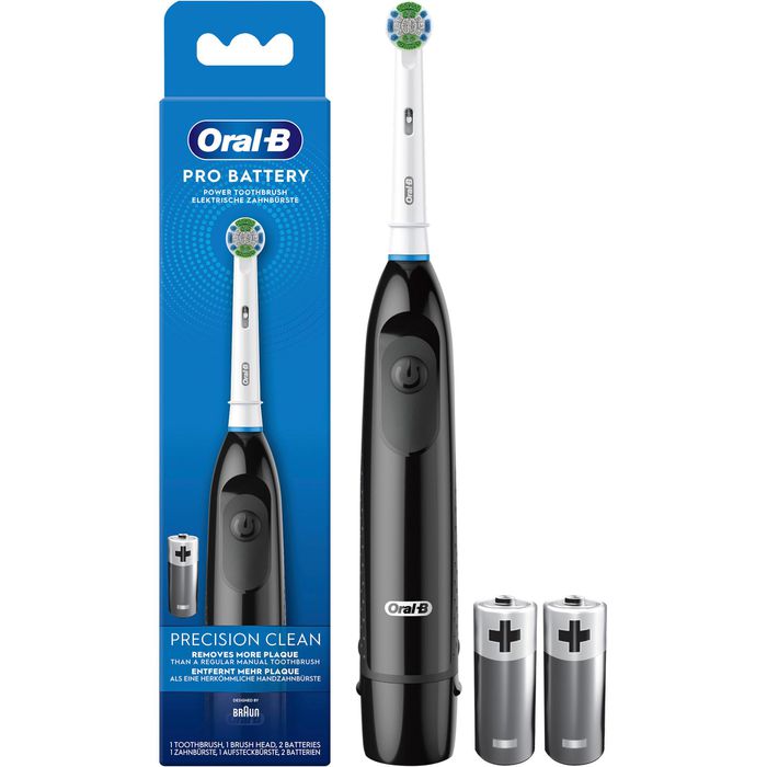 Oral-B Elektrische-Zahnbürste Pro Battery, schwarz, Precision Clean, 1  Putzmodus, mit 1 Aufsteckbürste – Böttcher AG