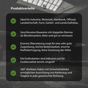 Produktbild für Kettenzug Trutzholm Profi, 41492, Triangel Flaschenzug
