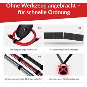 Produktbild für Klettband Label-the-cable Rip Strap, schwarz