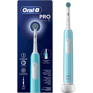 Oral-B Elektrische-Zahnbürste Pro Series 1, Action, 1 Putzmodi, Böttcher AG Aufsteckbürste blue, Cross – 3 mit
