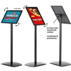 Produktbild für Infoständer Update-Displays aus Aluminium, schwarz, A4