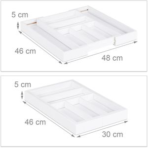 Produktbild für Besteckkasten Relaxdays 10023244, weiß, aus Bambus