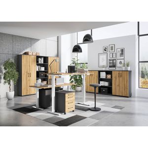 Produktbild für Schreibtisch Germania Profi 3.0, 8025-664, eiche / weiß