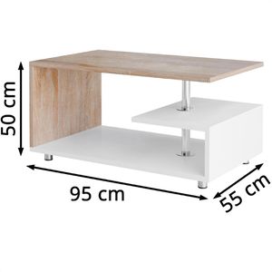 Produktbild für Couchtisch CASARIA Orlando, aus Holz, eiche / weiß