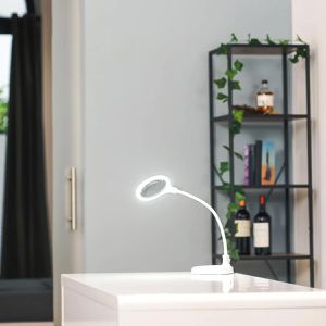 Produktbild für Lupenleuchte Lumeno 6805, weiß, 100 mm Glaslinse, LED