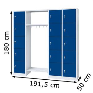 Produktbild für Schließfachschrank Lüllmann 525541, blau