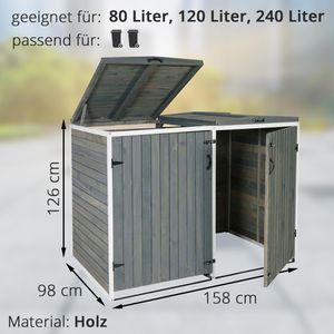 Produktbild für Mülltonnenbox Mendler HWC-H74, Holz