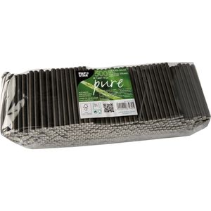 Produktbild für Strohhalme Papstar 87982 pure, schwarz, aus Papier