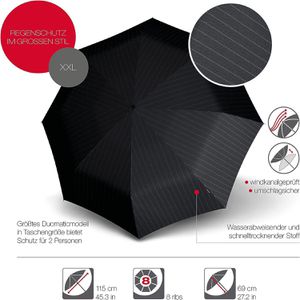 Produktbild für Regenschirm Knirps T.400 XL Duomatic, men's stripe, sturmfest