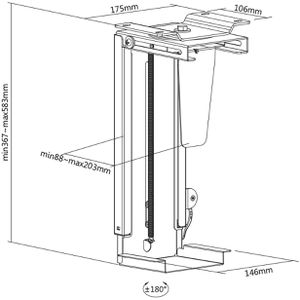 Produktbild für PC-Halterung Digitus DA-90411, schwarz, drehbar