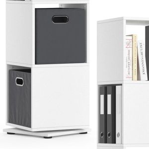 Produktbild für Bücherregal Vicco 70302, weiß, mit 2 Faltboxen