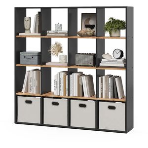 Produktbild für Bücherregal Vicco Karree, anthrazit / eiche